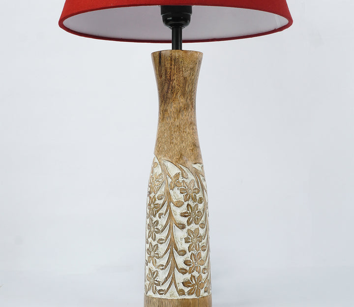 Handcrafted Vintage Enamel Table Lamp with Warm Glow (Red)