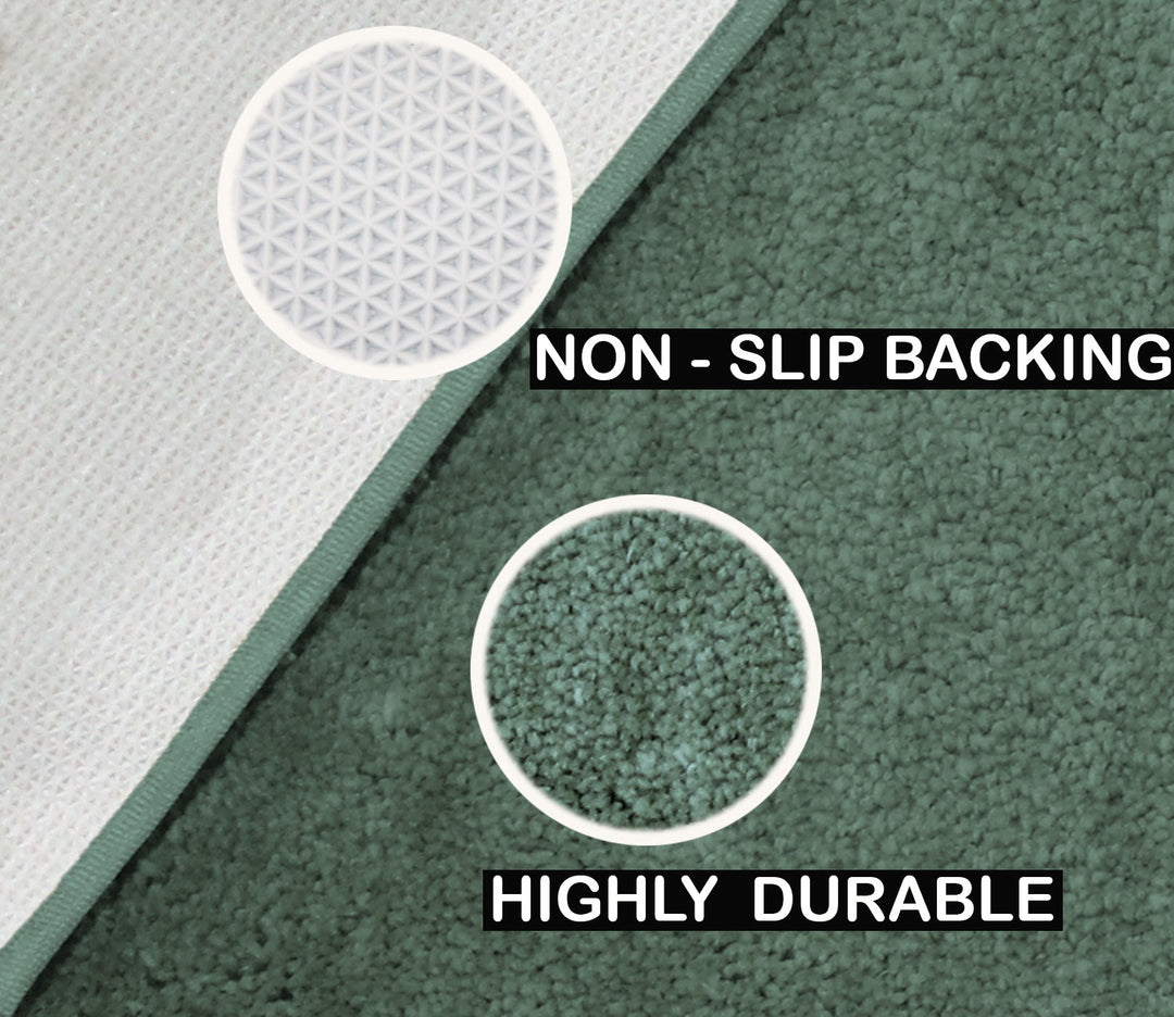 Anti-Slip Green Microfiber Floor Runner