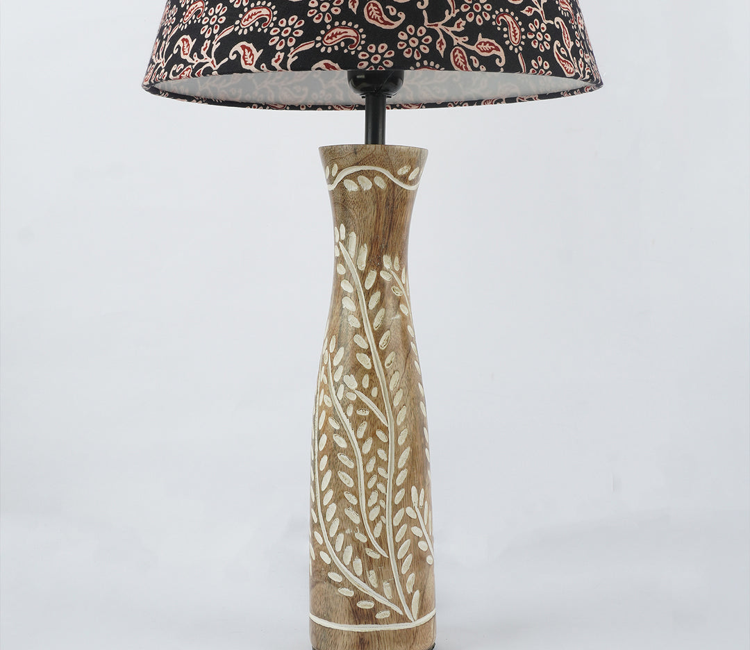 Multicolor Leaf Embossed Table Lamp with LED Bulb (43.2 cm H)