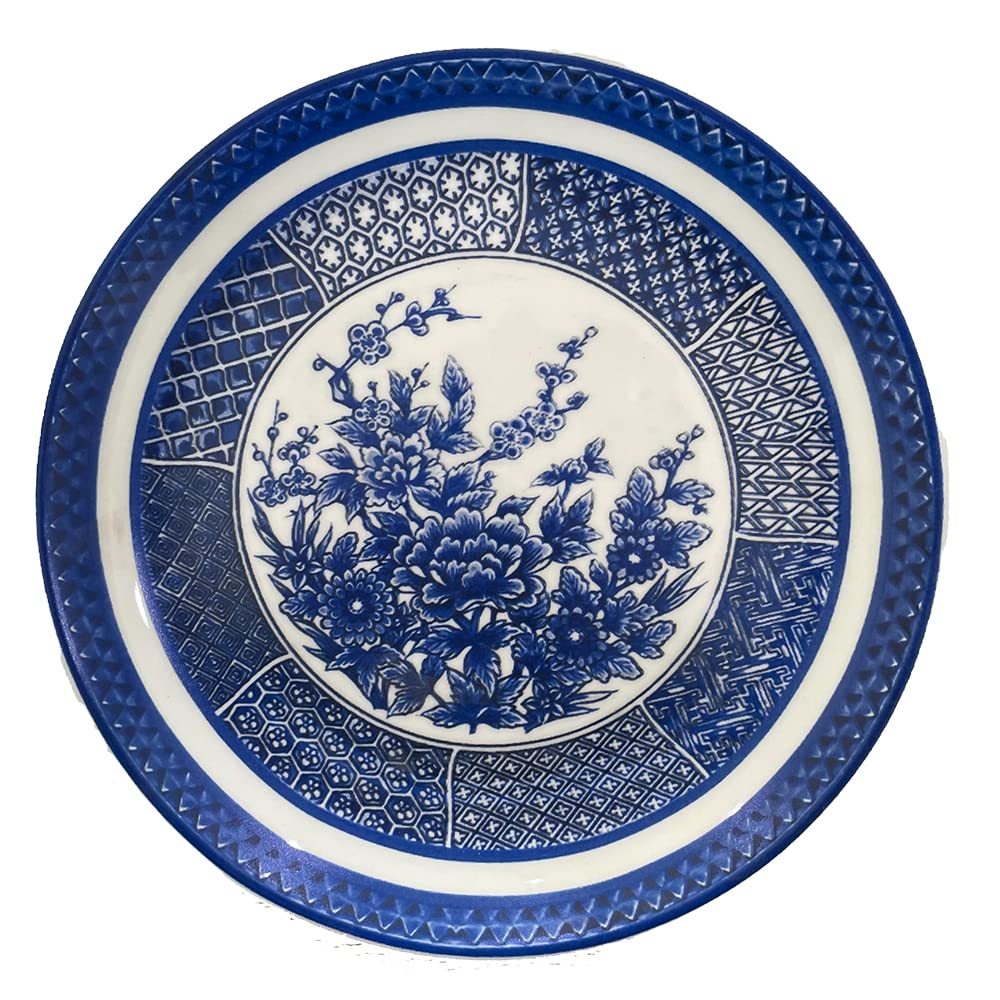 10-inch Scratch-Resistant Ceramic Plates Set | Wall Hanging Ceramic Plate 10" Set of 3 - Blue