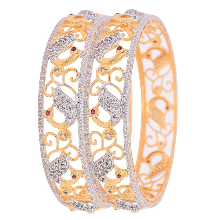 Gold Plated Diamond Bangle Set | Gold Plated American Diamond Bangle Set