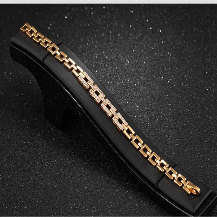 18K Glittering Link Bracelet | Golden 18K Plated Glittering Link Bracelet