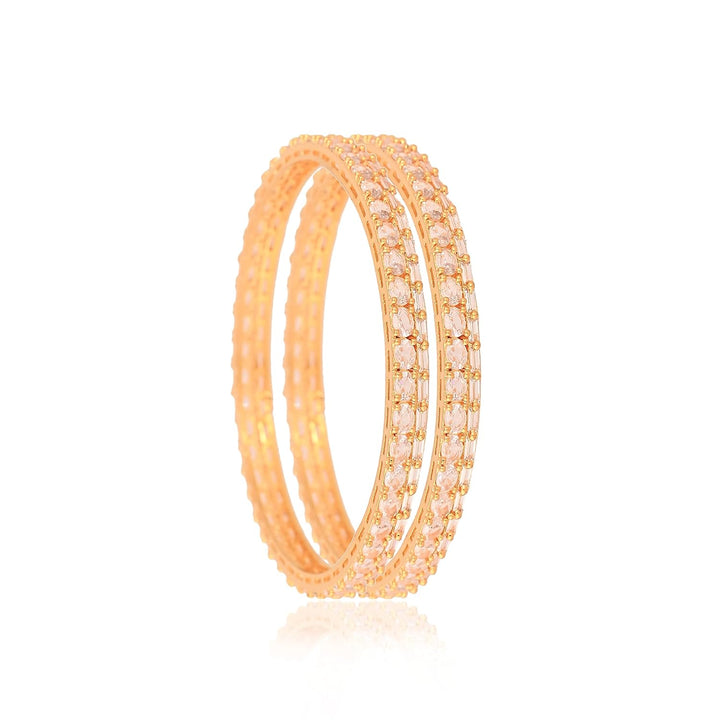 American Diamond Bangles Set | Micro Gold Plated Chudi Bangles - Mint Red White