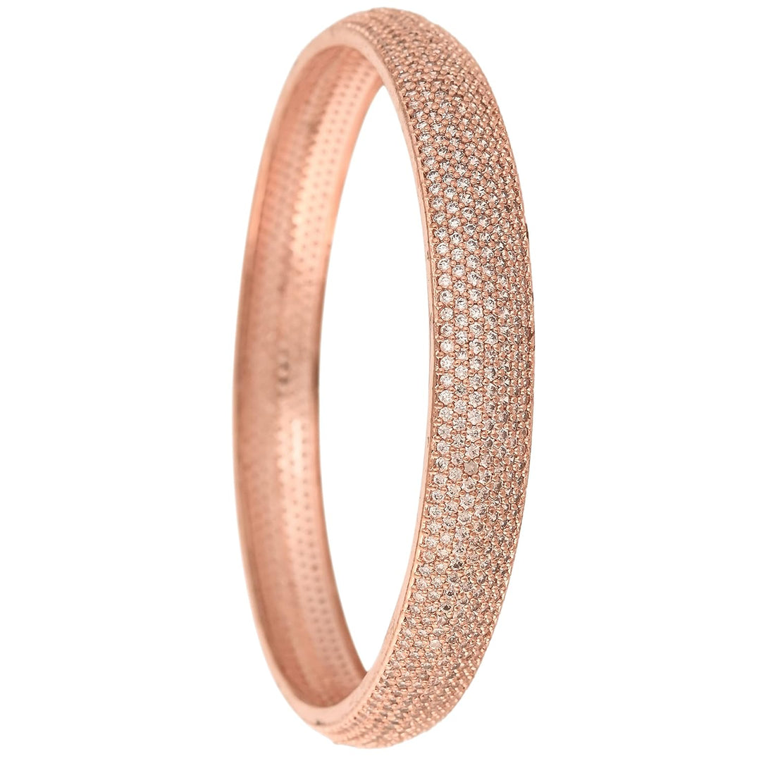 Rose Gold Bangles Set - Elegant Stones | Radiant Rose Gold Elegance Bangles Set