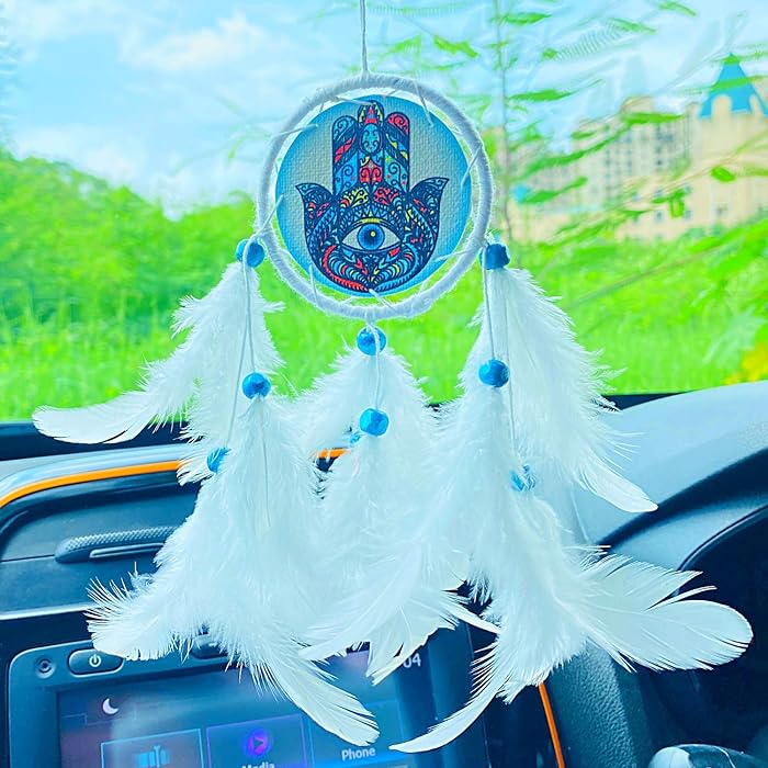 Handmade Jewish Hamsa Car Hanging | Handmade Jewish Hamsa Car Hanging for Positivity