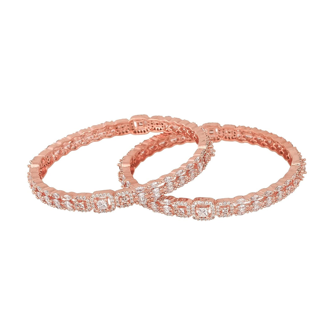 Rose Gold Radiance Bangles | Rose Gold 18k Plated Brass Bangles