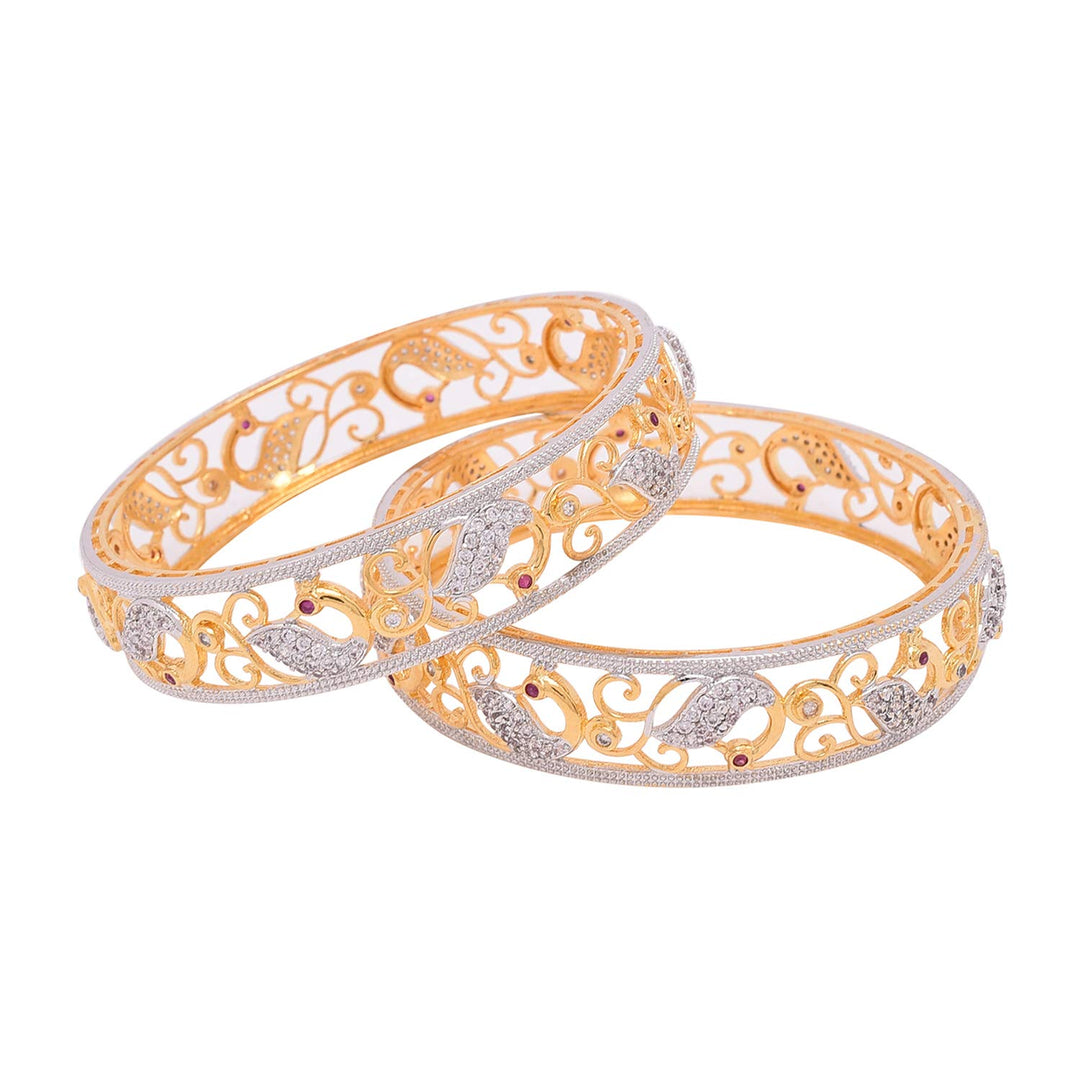 Gold Plated Diamond Bangle Set | Gold Plated American Diamond Bangle Set