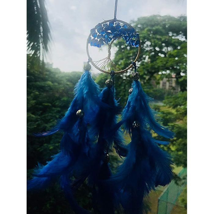 Royal Blue Tree Dream Catcher | Royal Blue Tree Dream Catcher Car Hanging - Handmade Elegance for Positivity