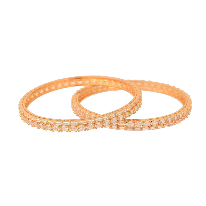 American Diamond Bangles Set | Micro Gold Plated Chudi Bangles - Mint Red White