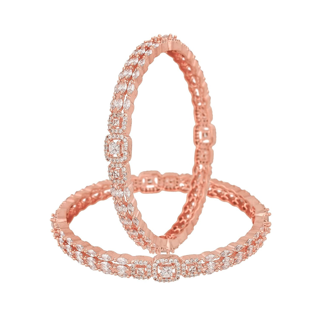 Rose Gold Radiance Bangles | Rose Gold 18k Plated Brass Bangles