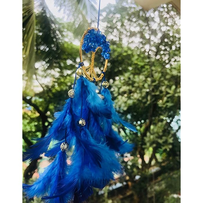 Royal Blue Tree Dream Catcher | Royal Blue Tree Dream Catcher Car Hanging - Handmade Elegance for Positivity