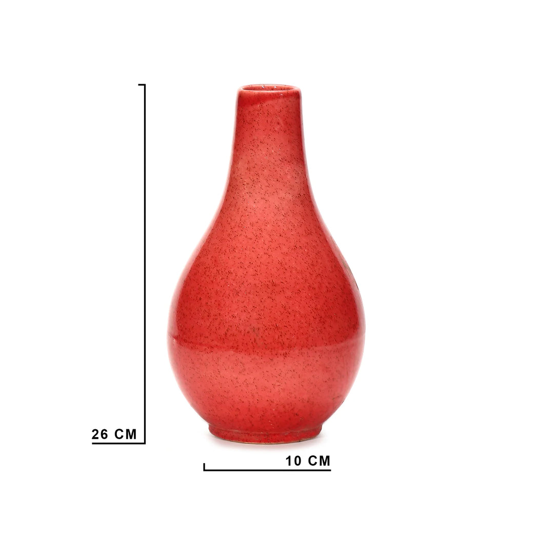Red Ceramic Vase - 6x6x10 High-Quality | Artistic Ceramic Vase - Red
