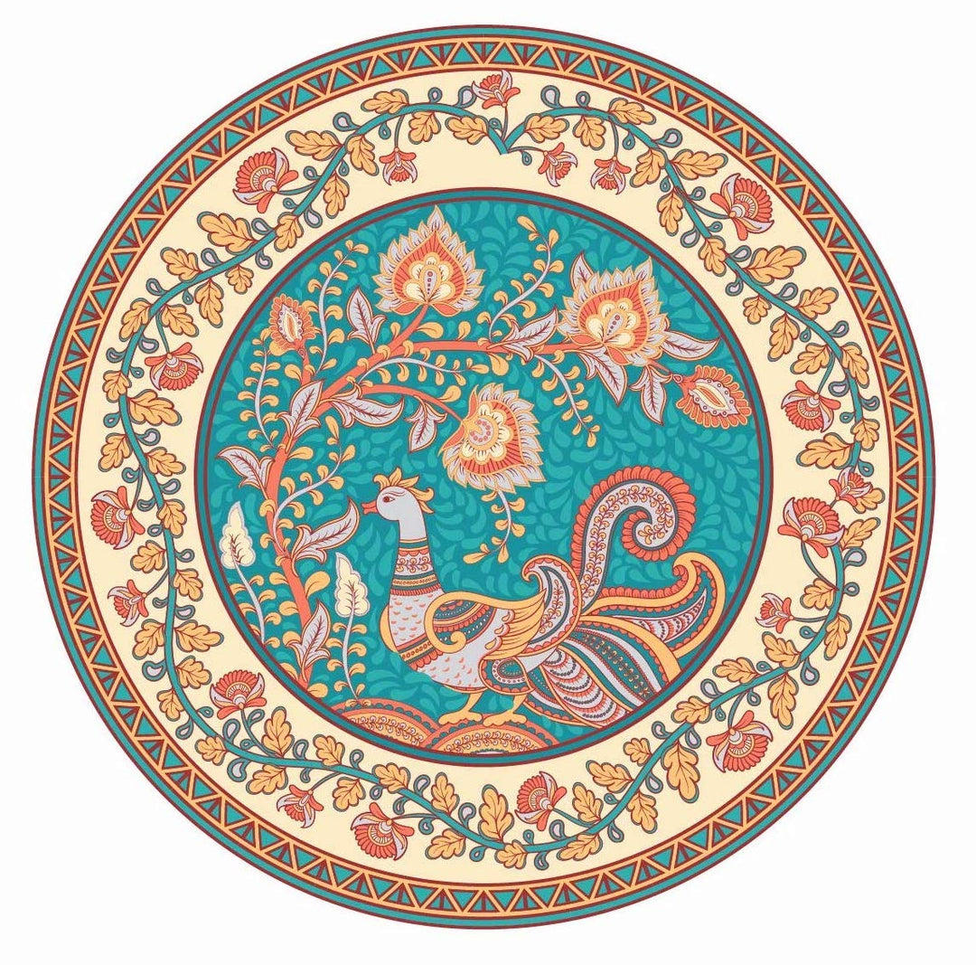 7-inch Vintage Ceramic Plate Set | Vintage Wall Hanging Ceramic Plate 7" Set of 3 - Multi Color