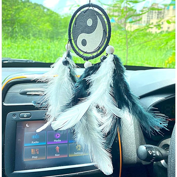 Yin and Yang Car Hanging | Handmade Yin and Yang Car Hanging for Positivity