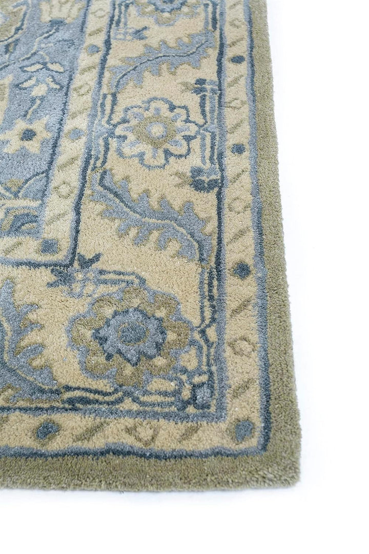 Vintage Wool Rug - Geometric Design | Wool Handmade Geometric Vintage Living Room Carpet (5x8 Feet, Beige & Brown)