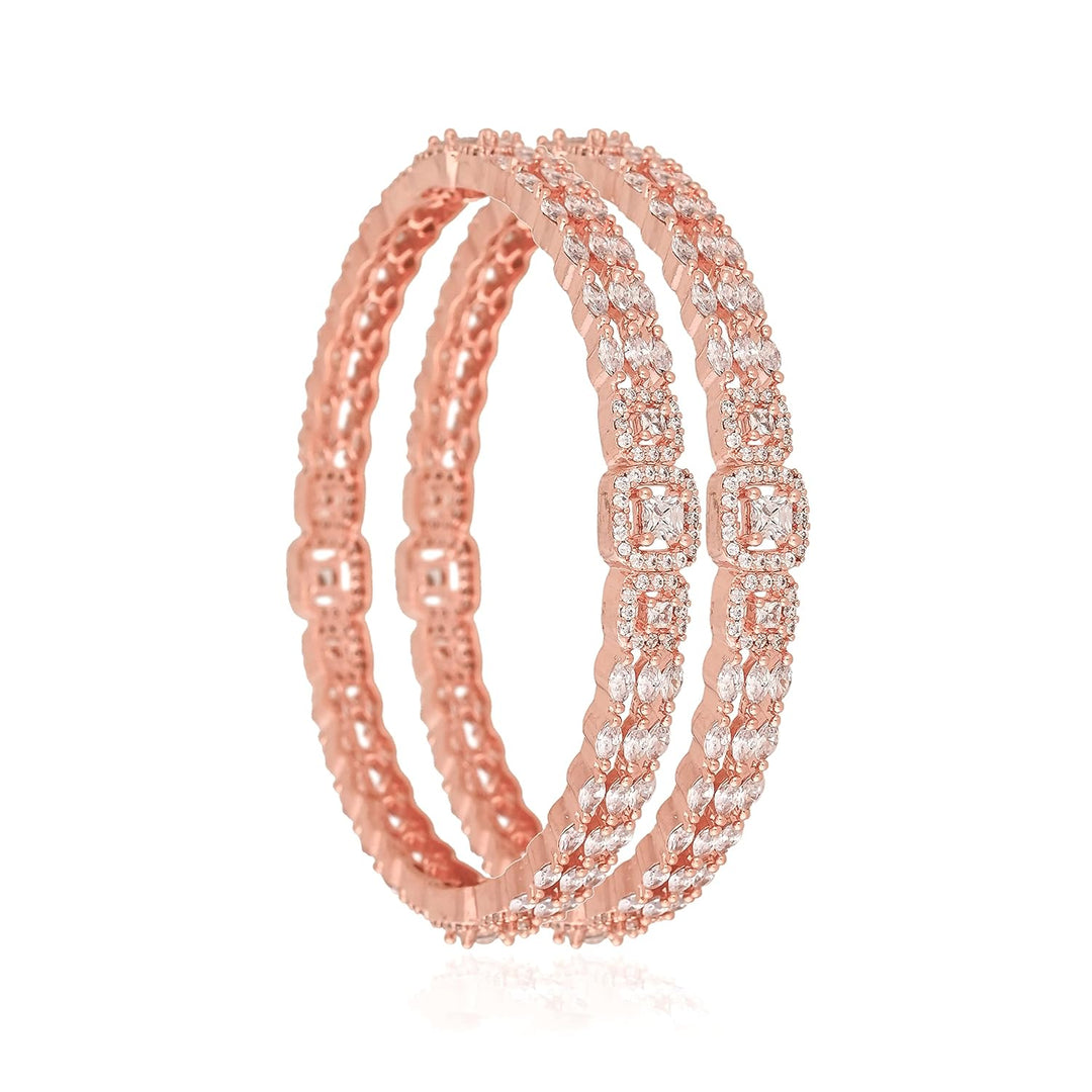 Rose Gold Radiance Bangles | Rose Gold 18k Plated Brass Bangles