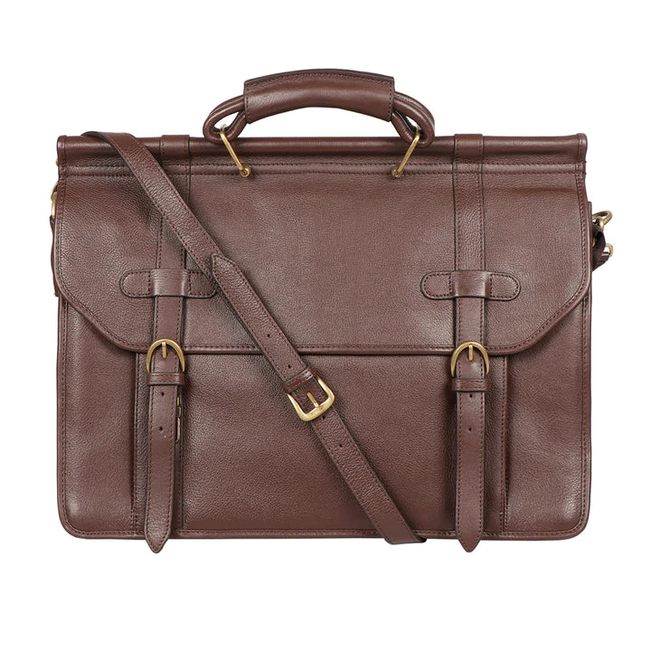 Men's Leather Travel Bag, Large Compartments | Distinctive Traveler's Briefcase