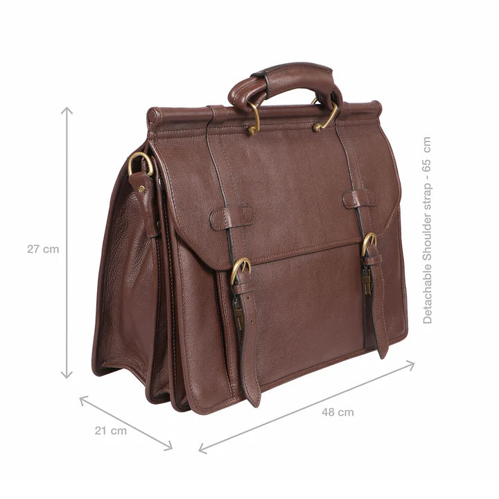 Men's Leather Travel Bag, Large Compartments | Distinctive Traveler's Briefcase