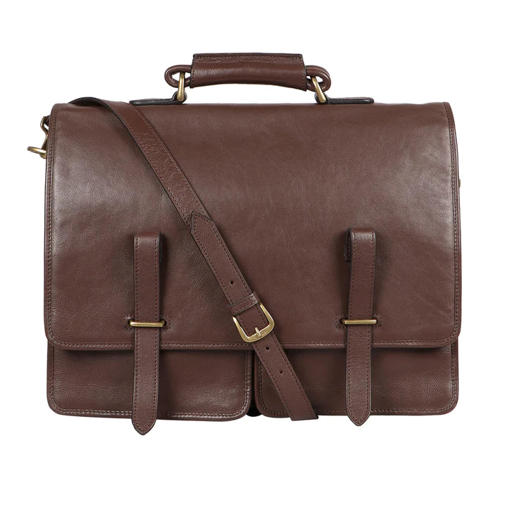 Brown Leather Briefcase | Classic Leather Business Briefcase