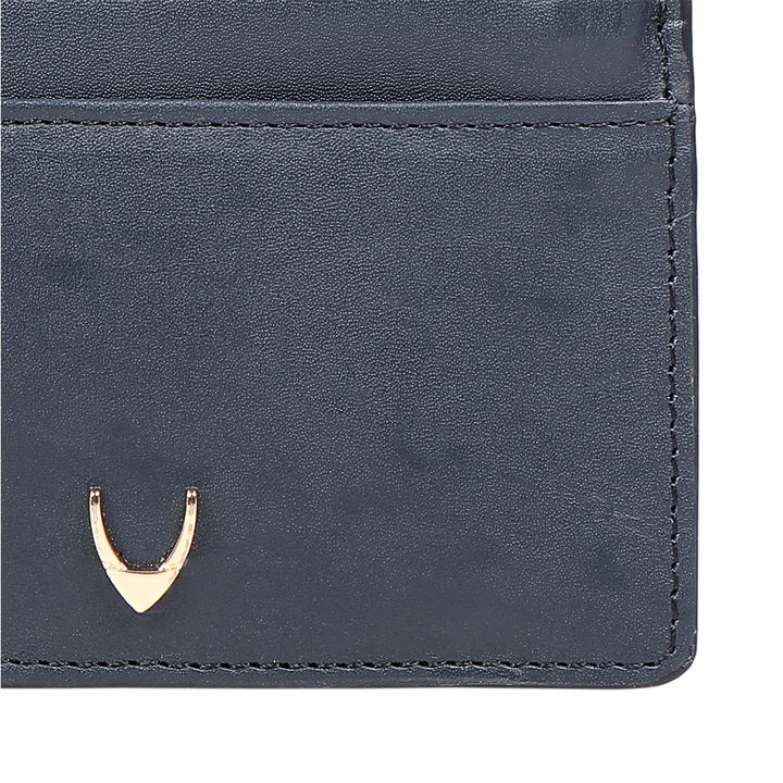Mens Leather Blue Card Holder | Streamlined Brown Bi-Fold Organizer
