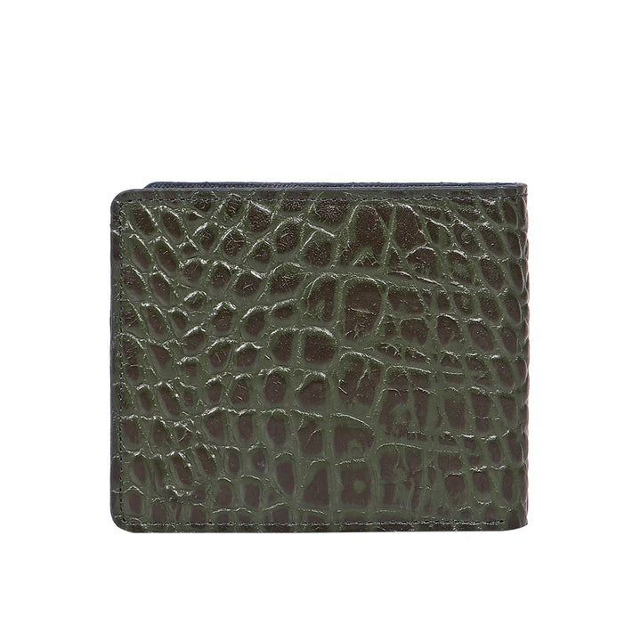 Men's Green Leather Bifold Wallet | Elegant Emerald Bi-Fold Wallet