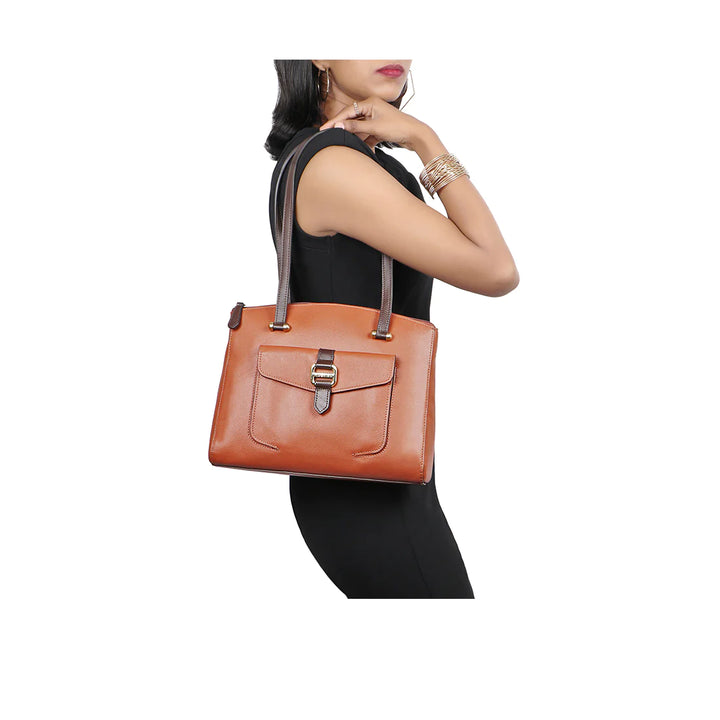 Tan Leather Tote Bag | Manhattan Elegance Tan Tote Bag