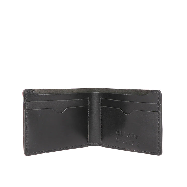 Men's Black Leather Bi-Fold Wallet | Minimalist Bi-Fold Wallet