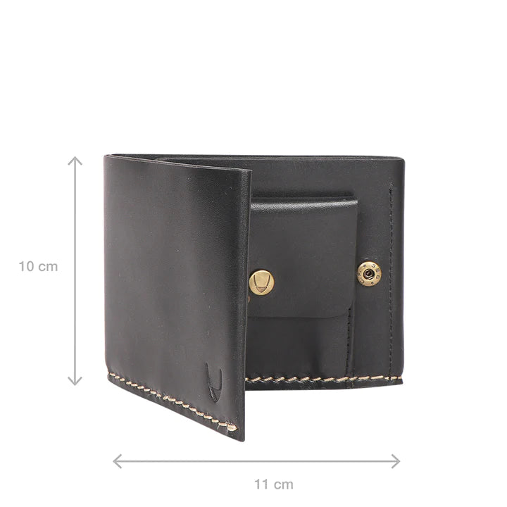 Sustainable Leather Men's Black Trifold Wallet | Minimalist Tri-Fold Wallet