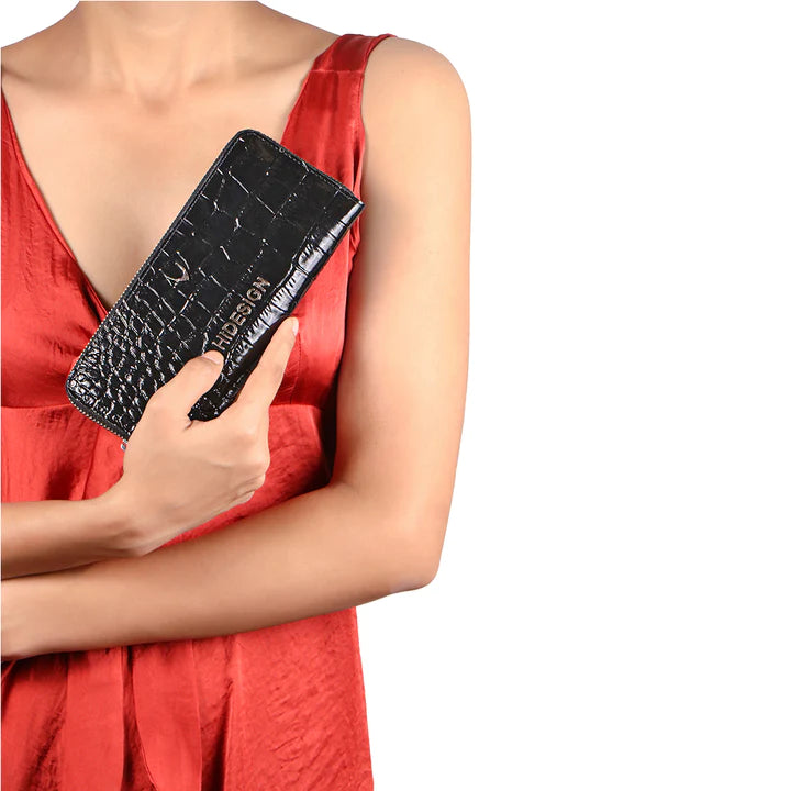 Black Leather Clutch | Elegance in Motion Leather Clutch