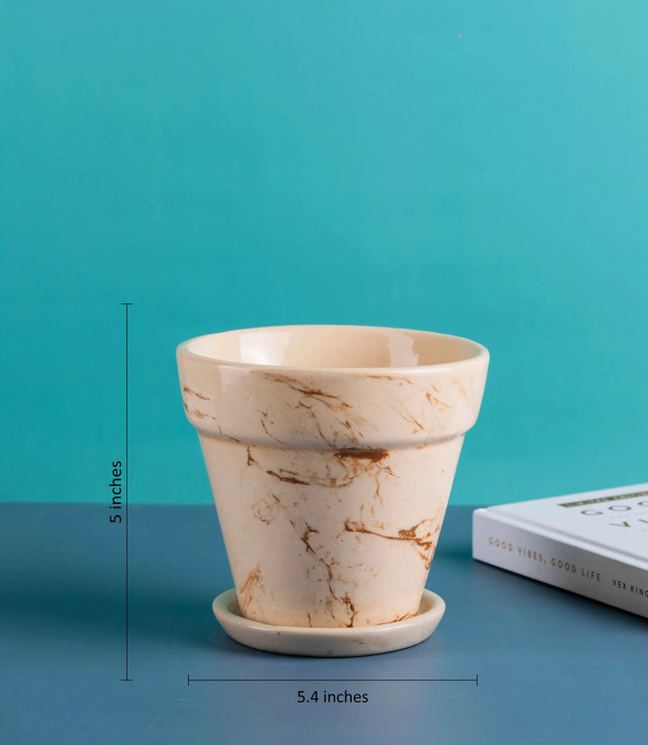 5 Inch Ceramic Decorative Pot | Decorative 5 Inch Mystique Ceramic Pot