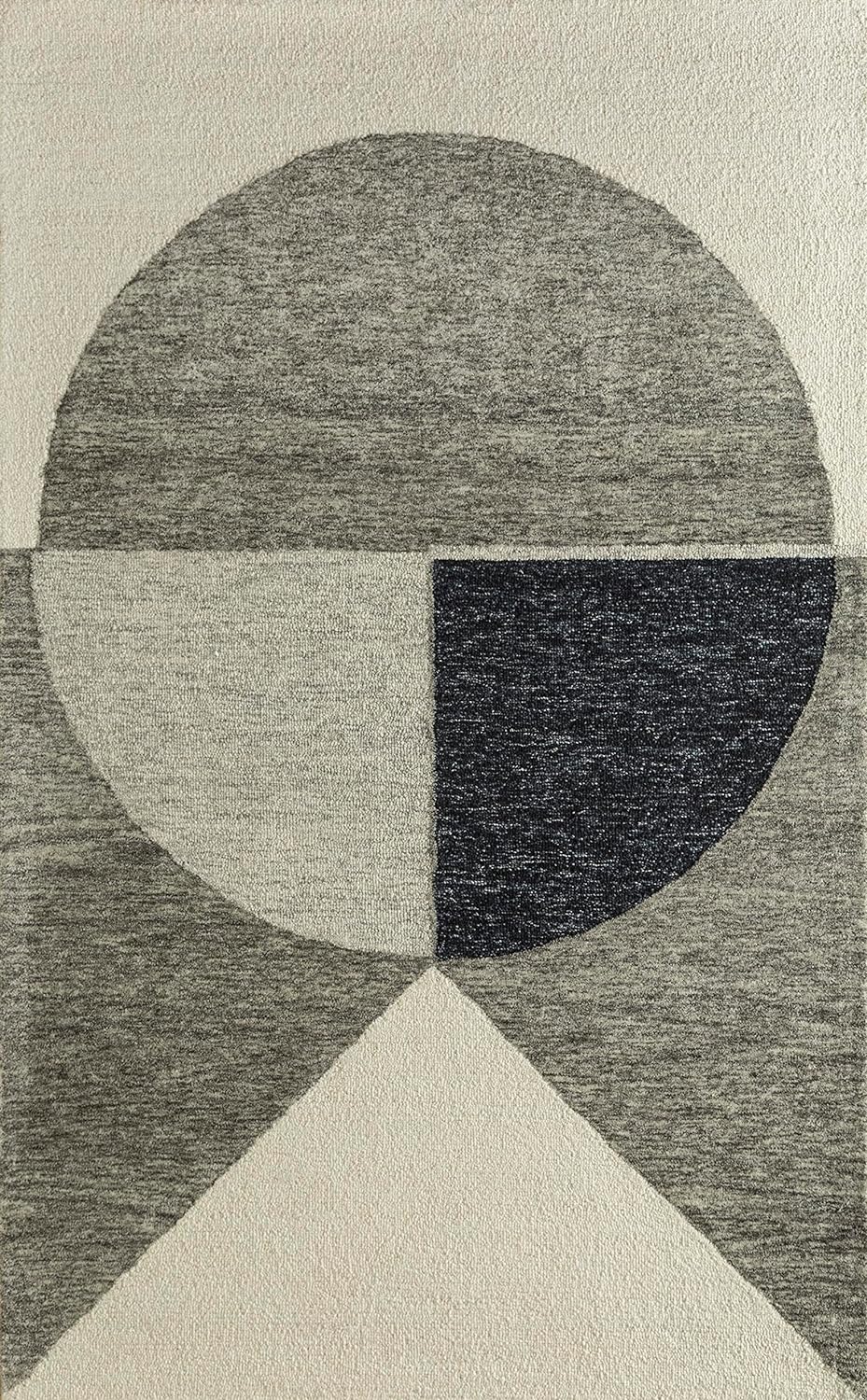 Gray Wool Blend Hand-Tufted Area Rug | Cascade Wool Modern Hand Tufted Area Carpet (Liquorice Medium Gray, 5x8 Feet)