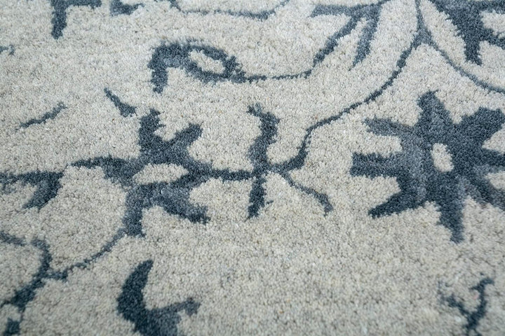 Handmade Rectangle Carpet - 5X8 Feet - Imara Collection | Imara Wool Traditional Hand-Tufted Area Carpet (Deep Blue/Natural White, 5x8 Feet)