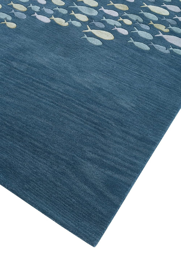 Playful Blue Wool Rug, 6X9ft, Handmade | Wool Handmade Tufted Cartoon Lightweight Modern Carpet (6x9 Feet, Blue)