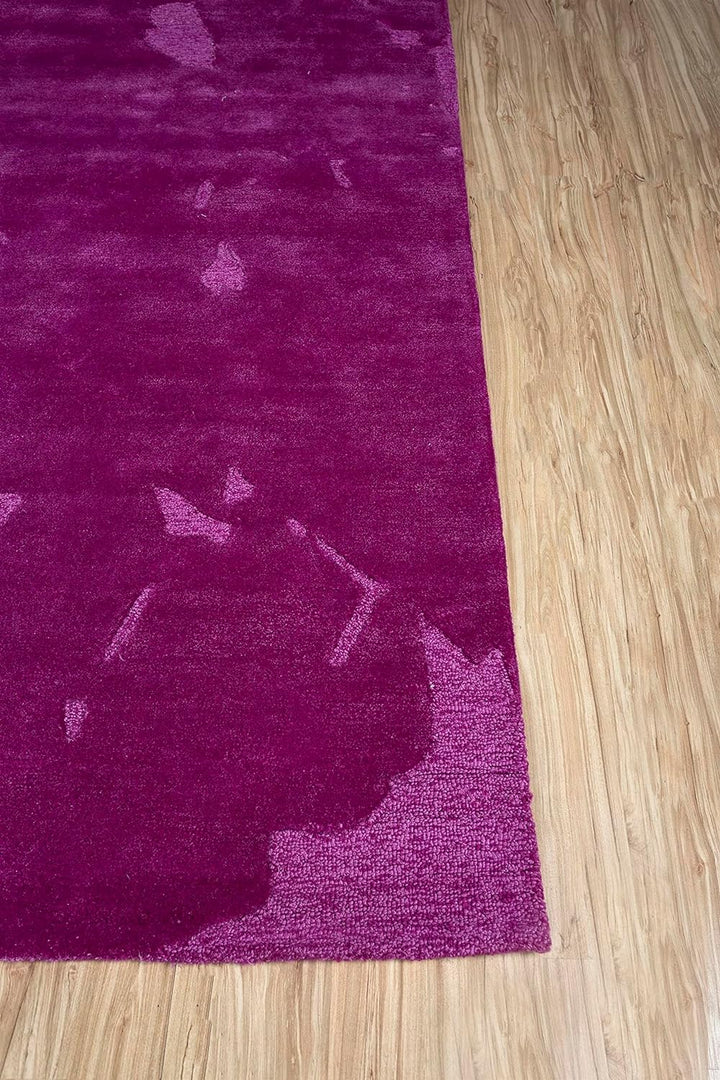 Handmade Purple Orchid Wool and Viscose Rug - Indoor Use, 10mm Pile Height | Shudd Wool and Viscose Modern Hand Tufted Area Carpet (Purple Orchid, 6x9 Feet)