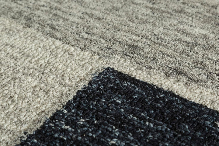 Gray Wool Blend Hand-Tufted Area Rug | Cascade Wool Modern Hand Tufted Area Carpet (Liquorice Medium Gray, 5x8 Feet)