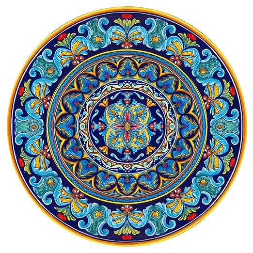 Blue Floral 10-inch Ceramic Plate | Wall Hanging Ceramic Plate 10" - Blue