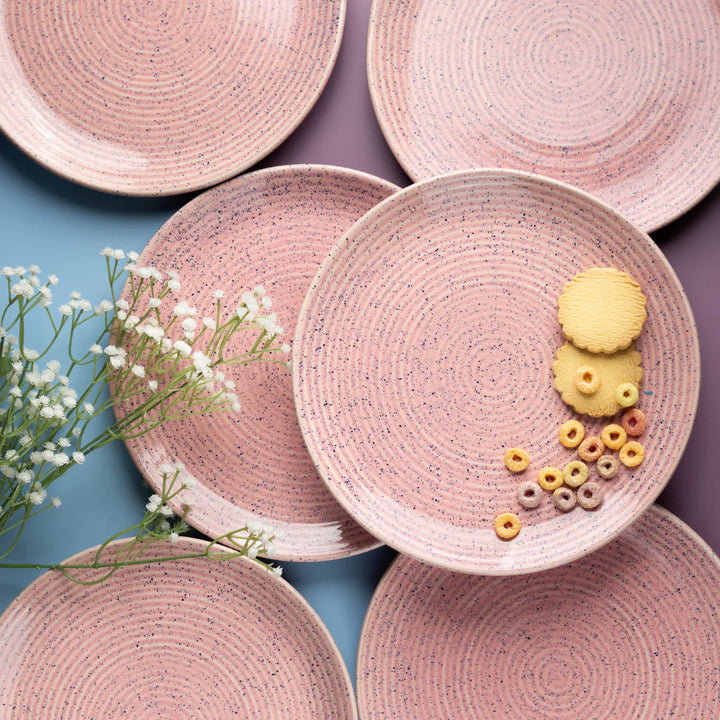 Pastel Pink Ceramic Dinner Plate Set | Handmade Ceramic Dinner Plate Set - Pastel Pink