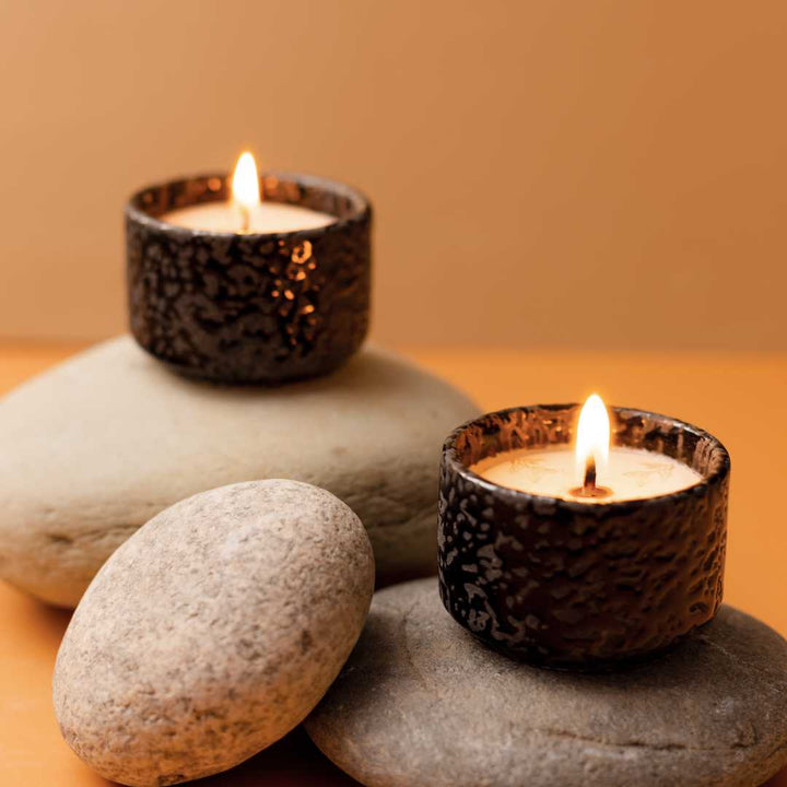 Ceramic Scented Candle Set - Black (2 Pack) | Premium Ceramic Bowl Scented Candle set of 2 - Black