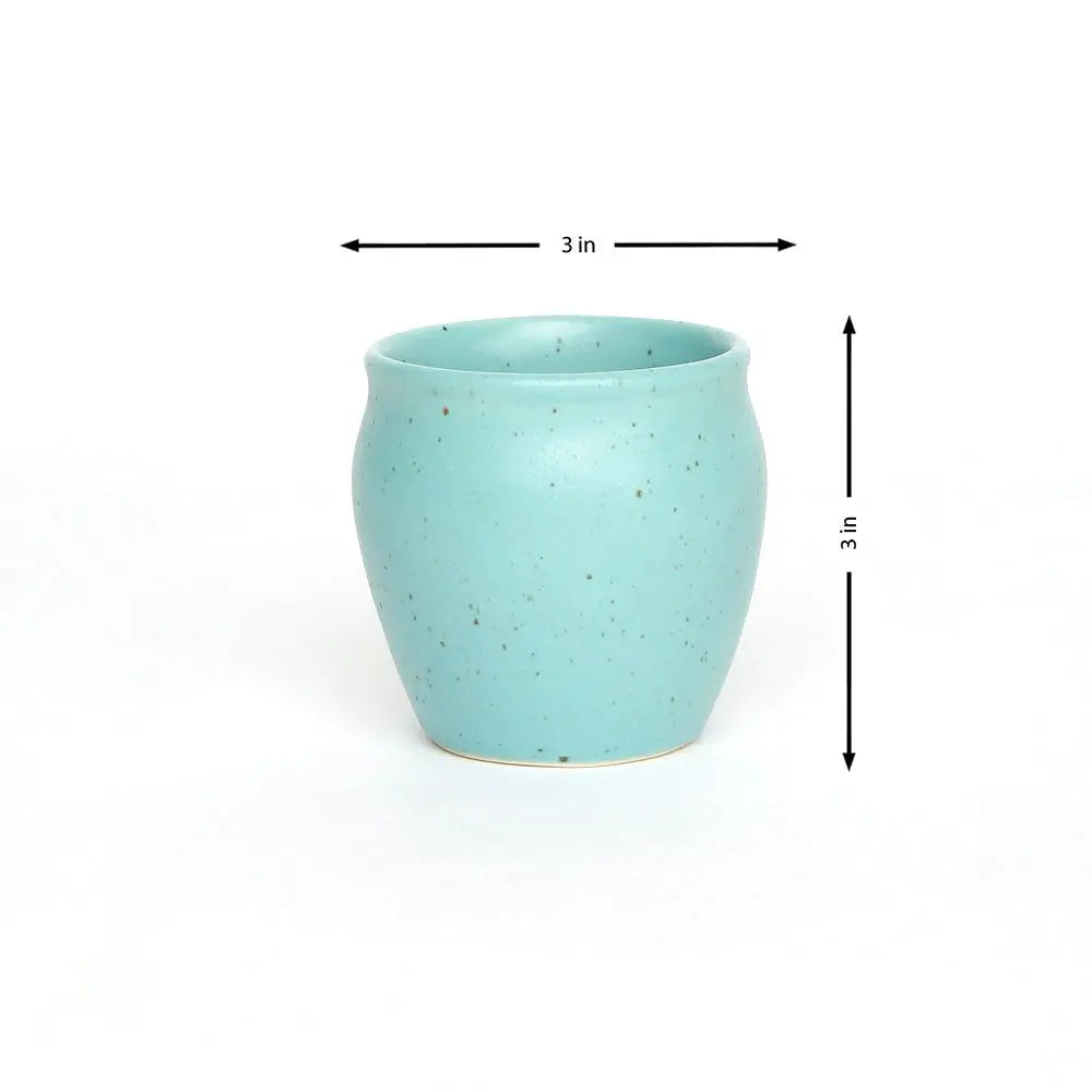 Handmade Ceramic Tea Set - Blue | Handmade Ceramic Tea Kulhad Set of 4 - Blue
