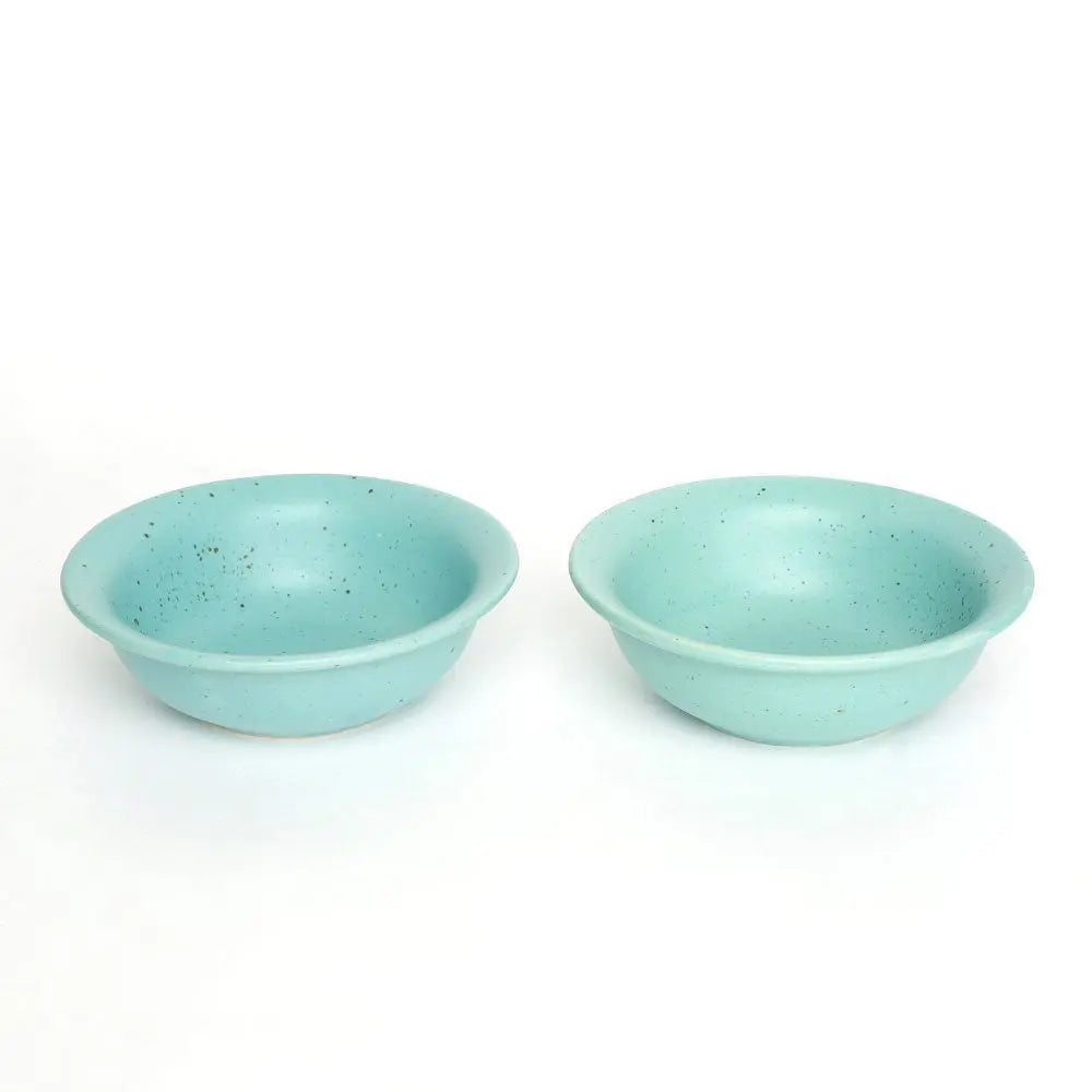 Sky Blue Ceramic Serving Bowls, Set of 2 | Handmade Ceramic Serving Bowl Set of 2 - Sky Blue