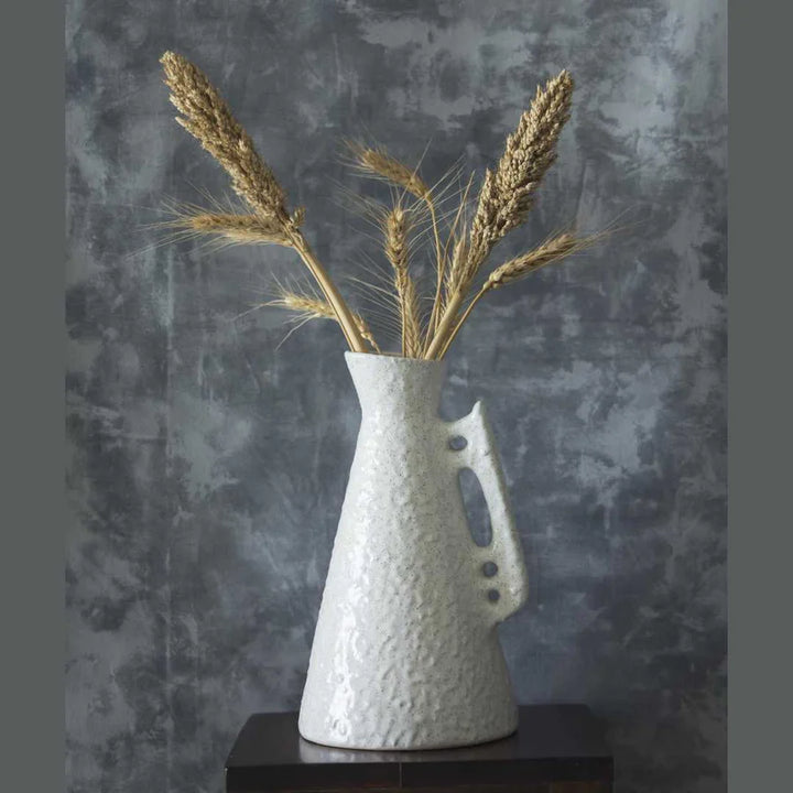 White Ceramic Vase - 10.5 High-Quality | Handmade Ceramic Vase - White