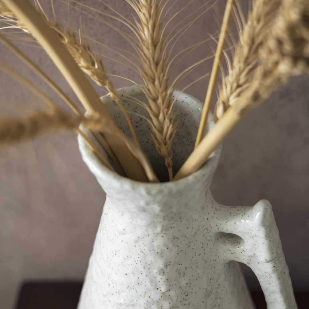White Ceramic Vase - 10.5 High-Quality | Handmade Ceramic Vase - White