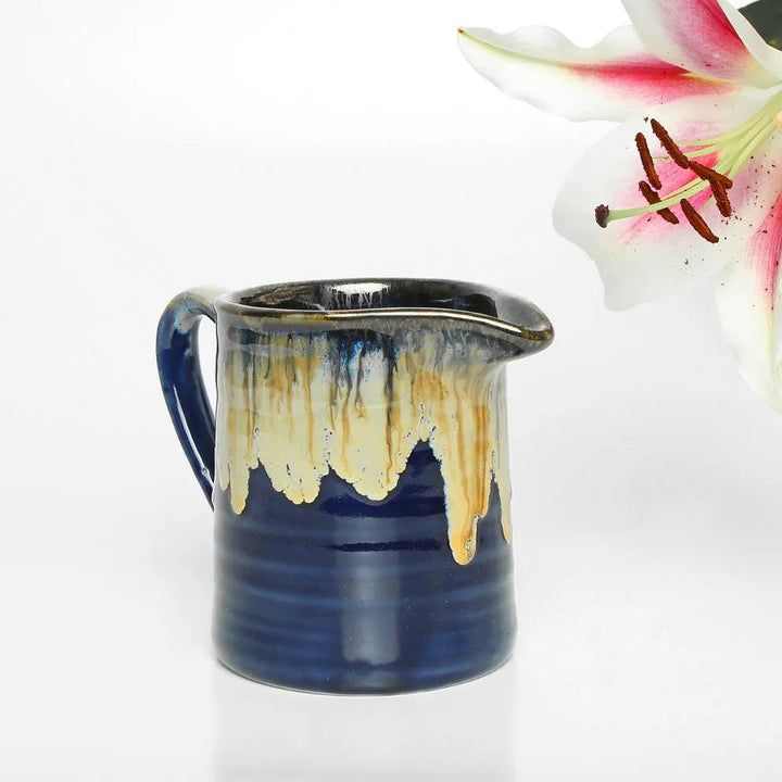 Small Ceramic Jug - Blue | Vintage Small Snowmelt Ceramic Jug - Blue