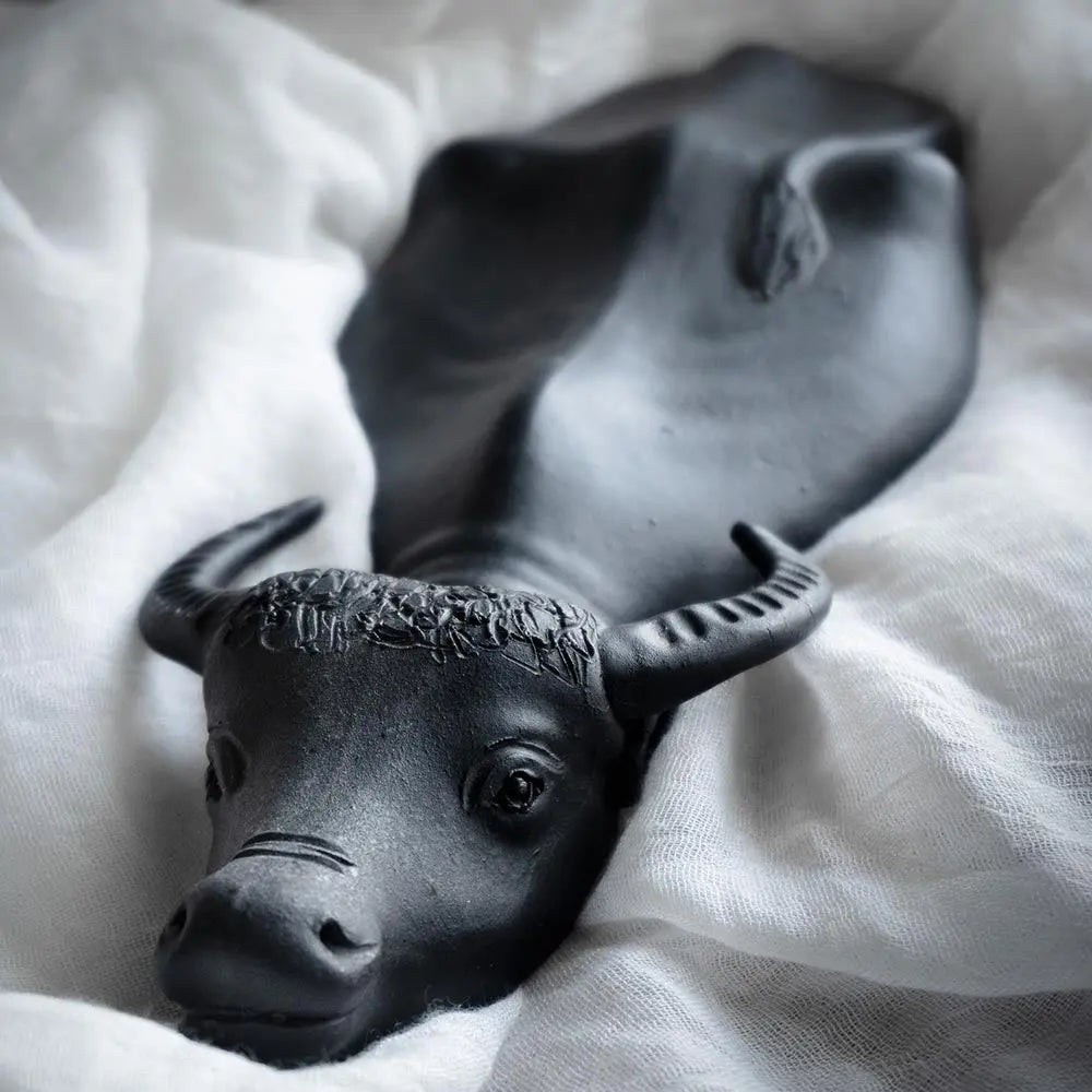 Small Terracotta Bull Sculpture | Handmade Terracotta Small Bull Sculpture