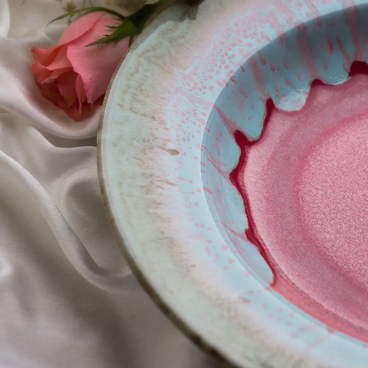 Handmade Ceramic Pasta Platter Set | Handmade Ceramic Pasta Platter Set - Pastel Blue & Pink