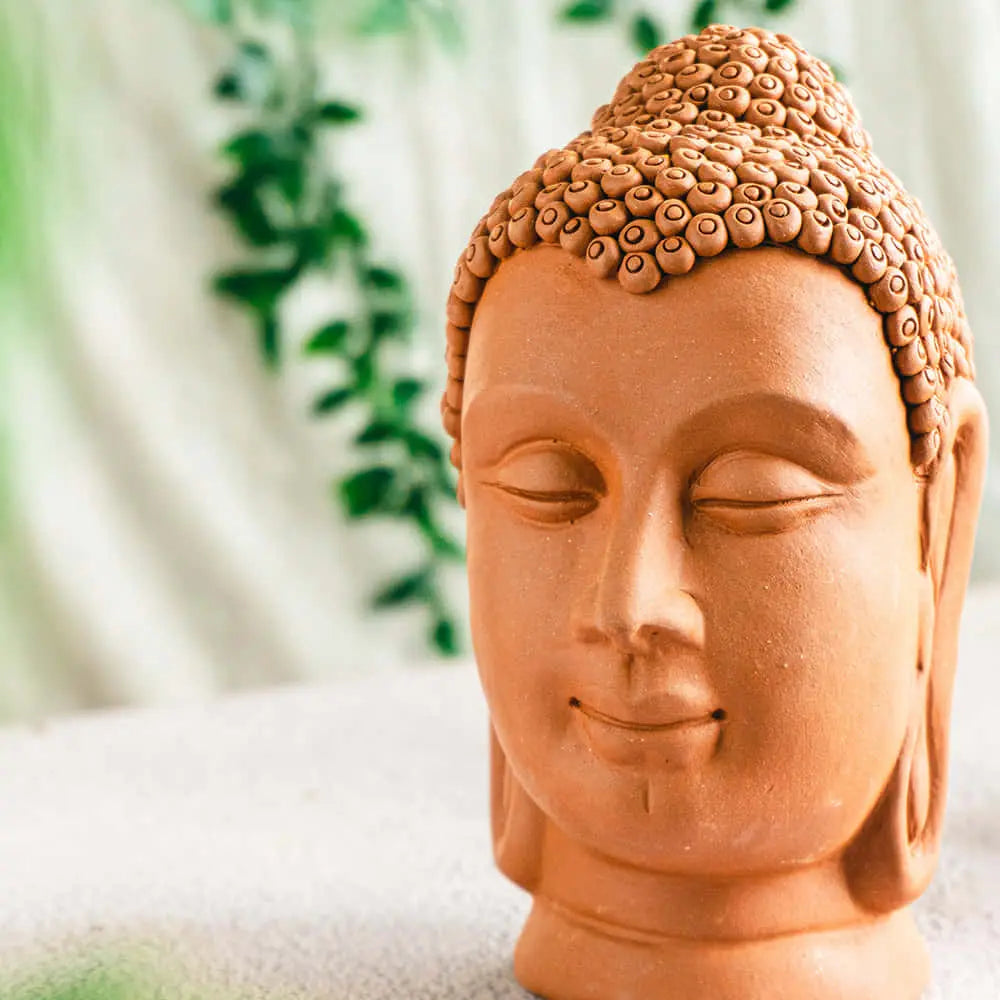 Terracotta Buddha Face Sculpture | Handmade Terracotta Buddha Face Sculpture