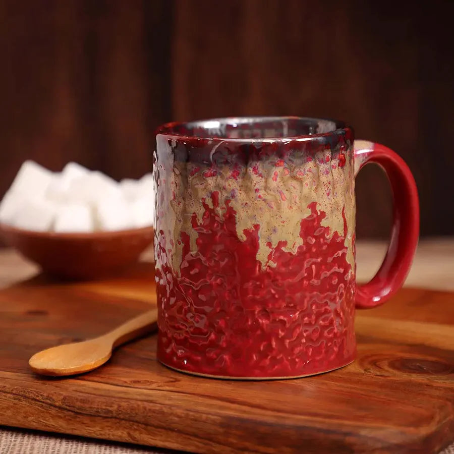 Red Ceramic Coffee Mug | Speckled Ceramic Coffee Mug - Red