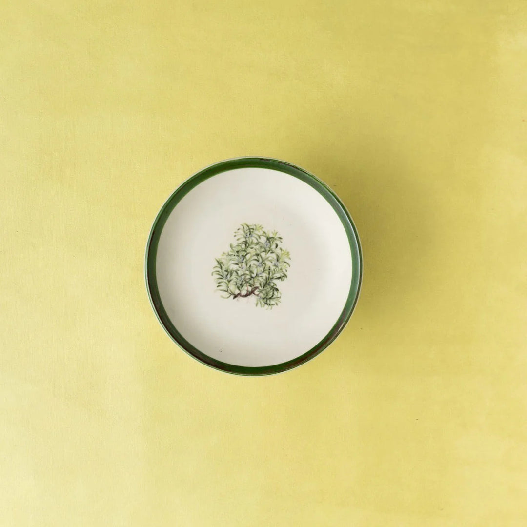 Green Floral Wall Decor Plate | Handmade Green Wall Decor Ceramic Plate Small