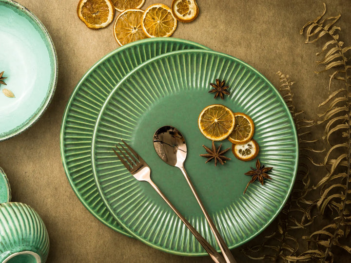 Ceramic Dinner Plates - Set of 4 | Handmade Ceramic Assorted Plates Set of 4