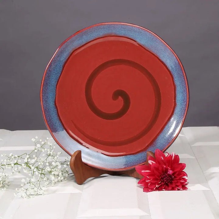 Red Ceramic Dinner Plates - Set of 2/6 | Handmade Ceramic Dinner Plates - Red